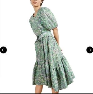 Ted Baker Green and Purple Leopard Print Dress